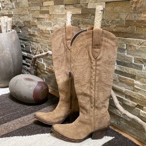 Laramie (Ariat) Tan Suede Western Knee High Boots